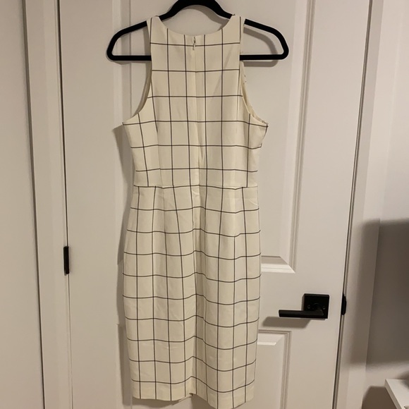 Banana Repblic Cream Windowpane Dress - Picture 2 of 6